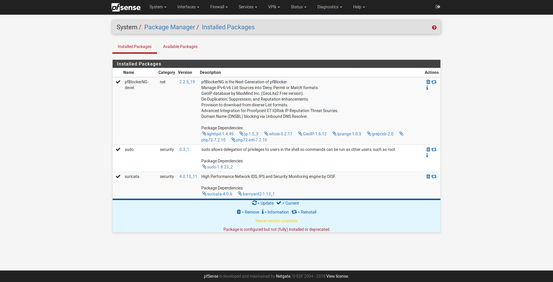 suricata vs snort pfsense 2018