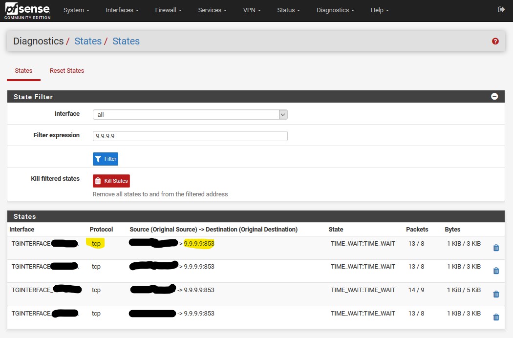 Не работает dns pfsense