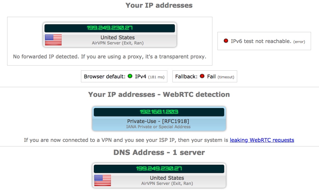 Private test. German address. Japan Servers.