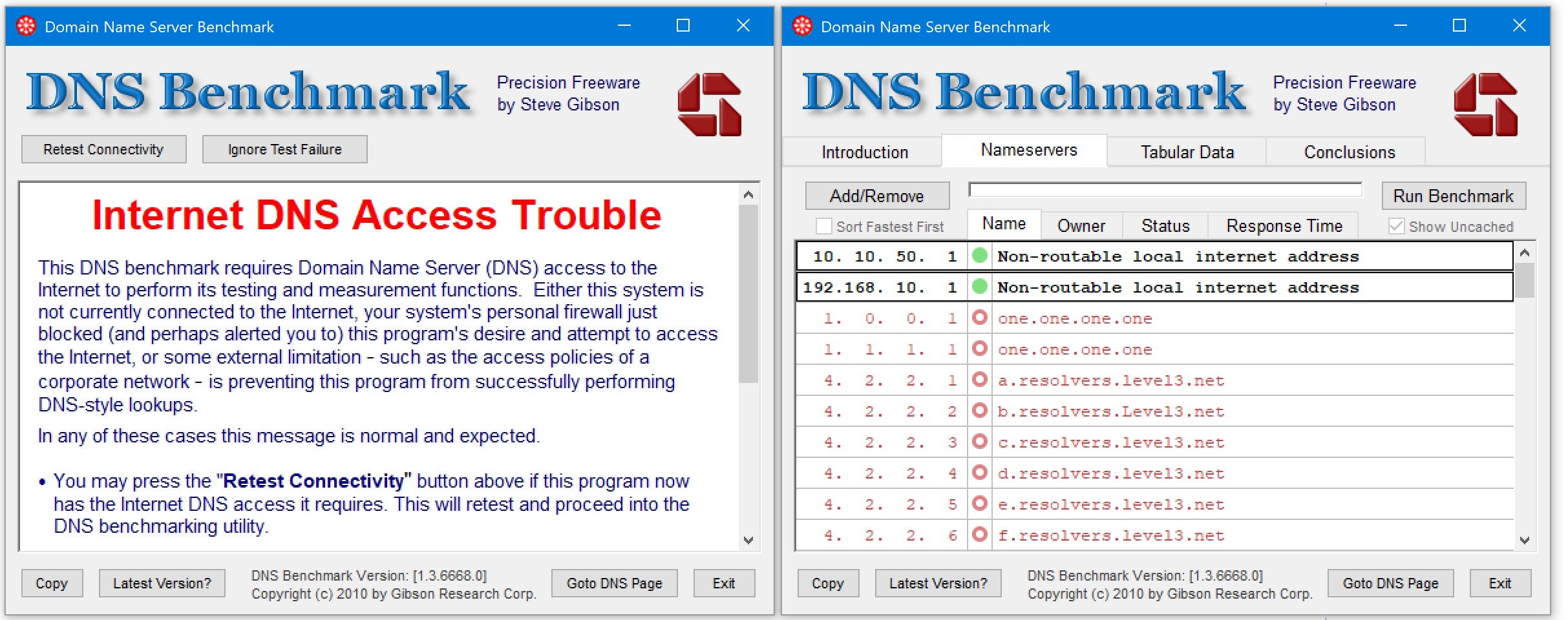 for windows instal DNS Benchmark