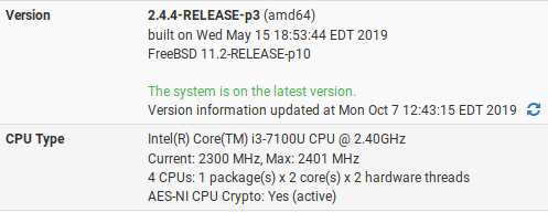 Software and CPU info