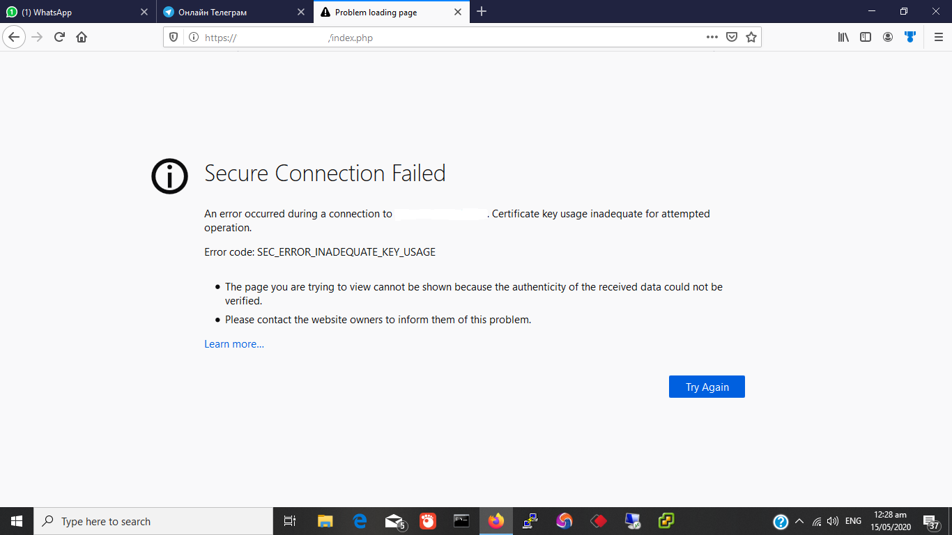 Firefox SEC_ERROR_INADEQUATE_KEY_USAGE