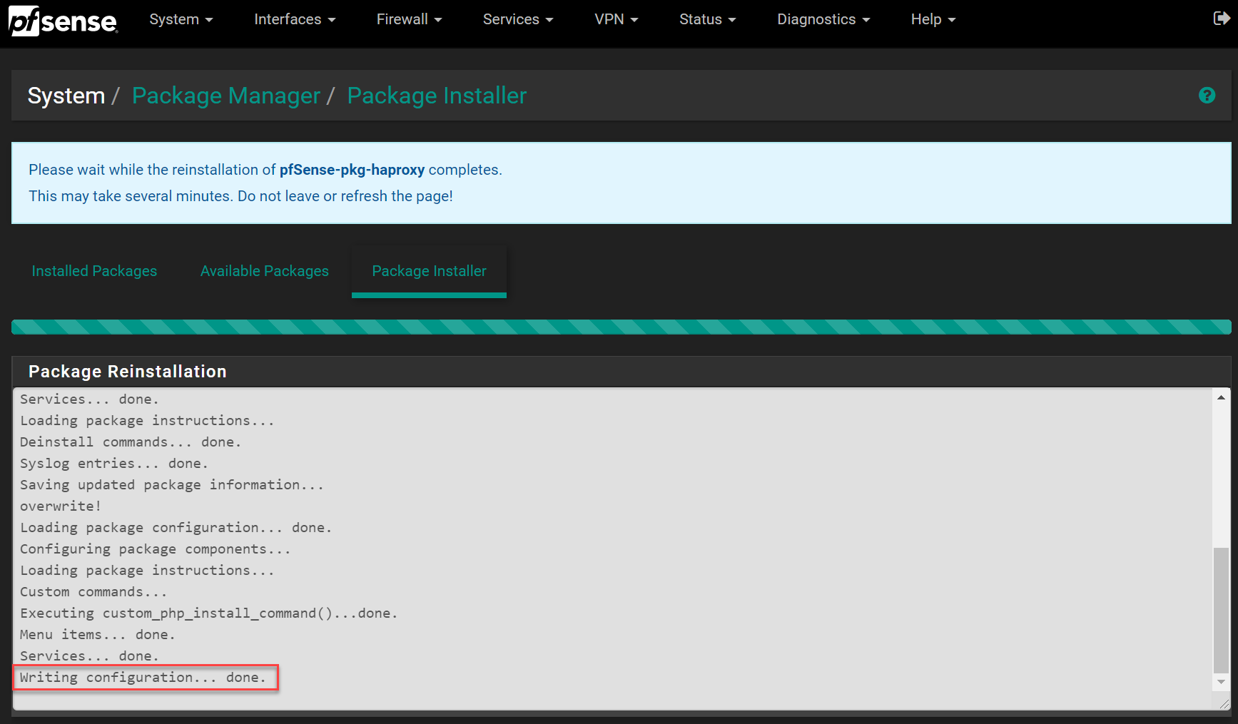 Install package c. PFSENSE NETGATE.