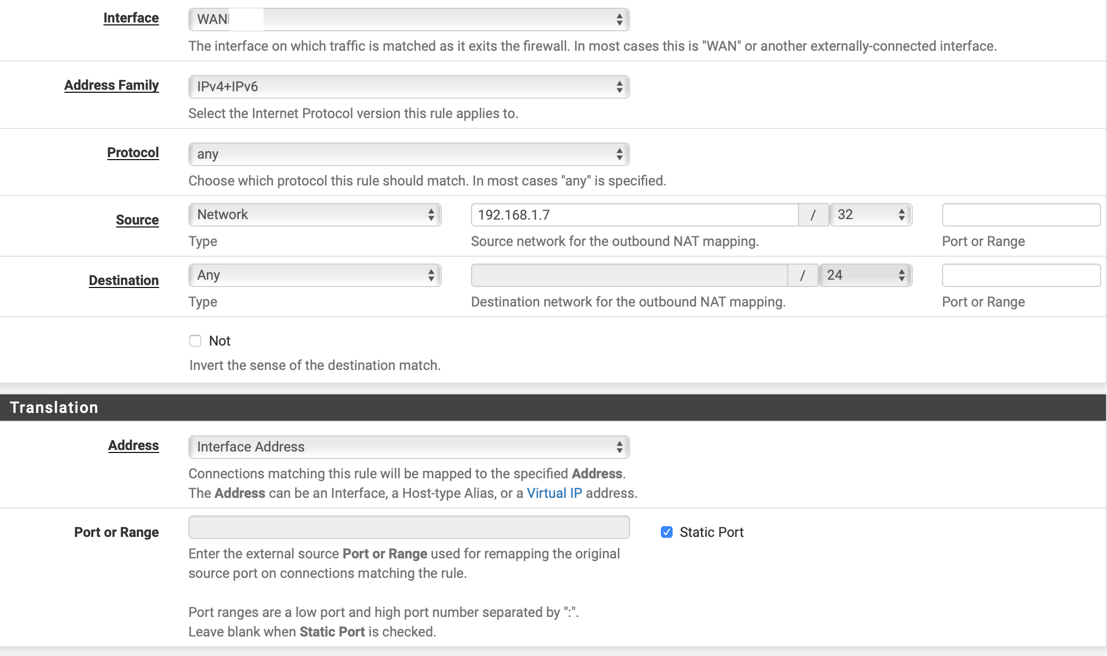 Обнаружено двойное преобразование nat. Enable Nat reflection for 1:1 Nat PFSENSE. Port ranges.