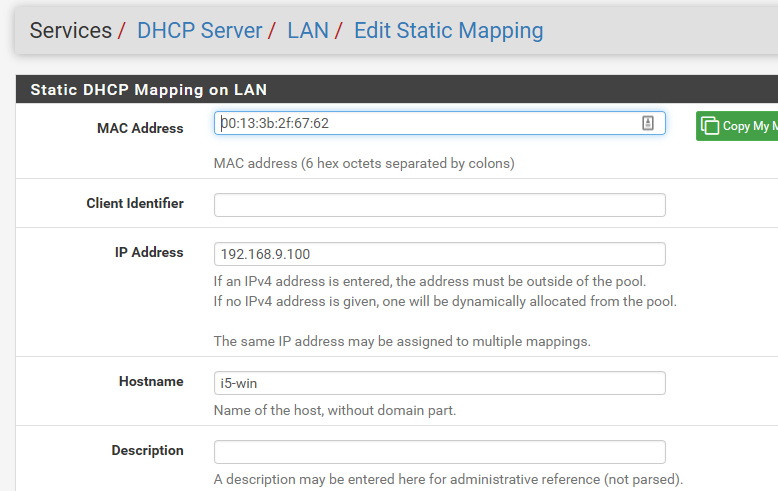 How set static IP for LAN Client in Pfsense - Dade2