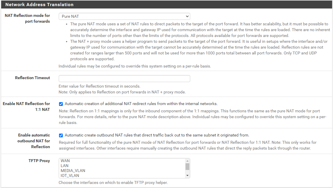 Enable Nat reflection for 1:1 Nat PFSENSE.